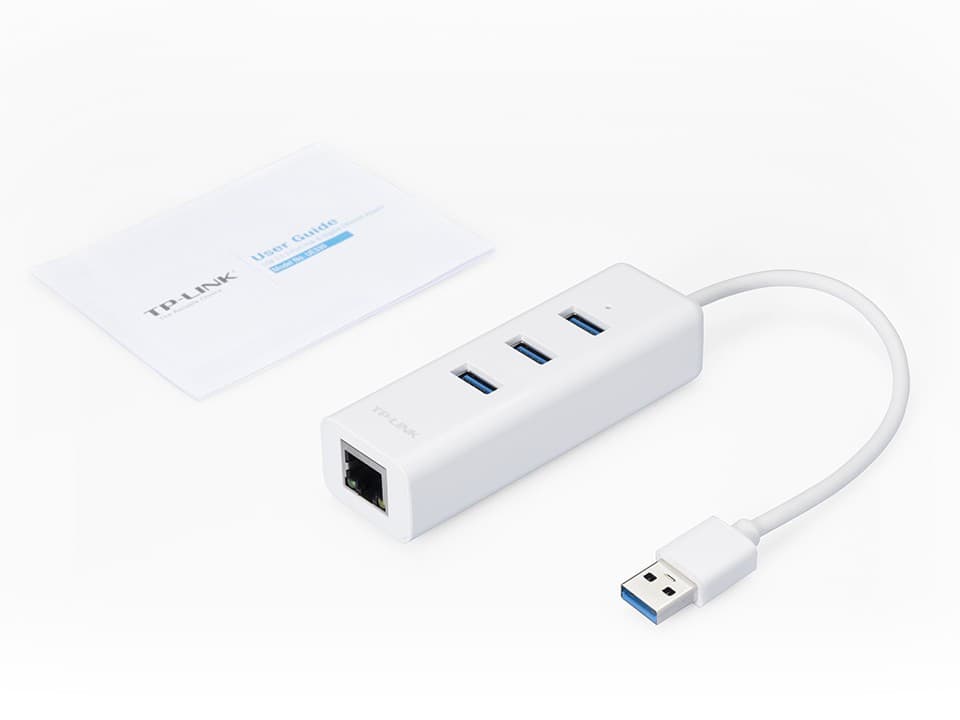 Karta sieciowa USB TP-Link UE330 z 3-portowym hubem USB 3.0