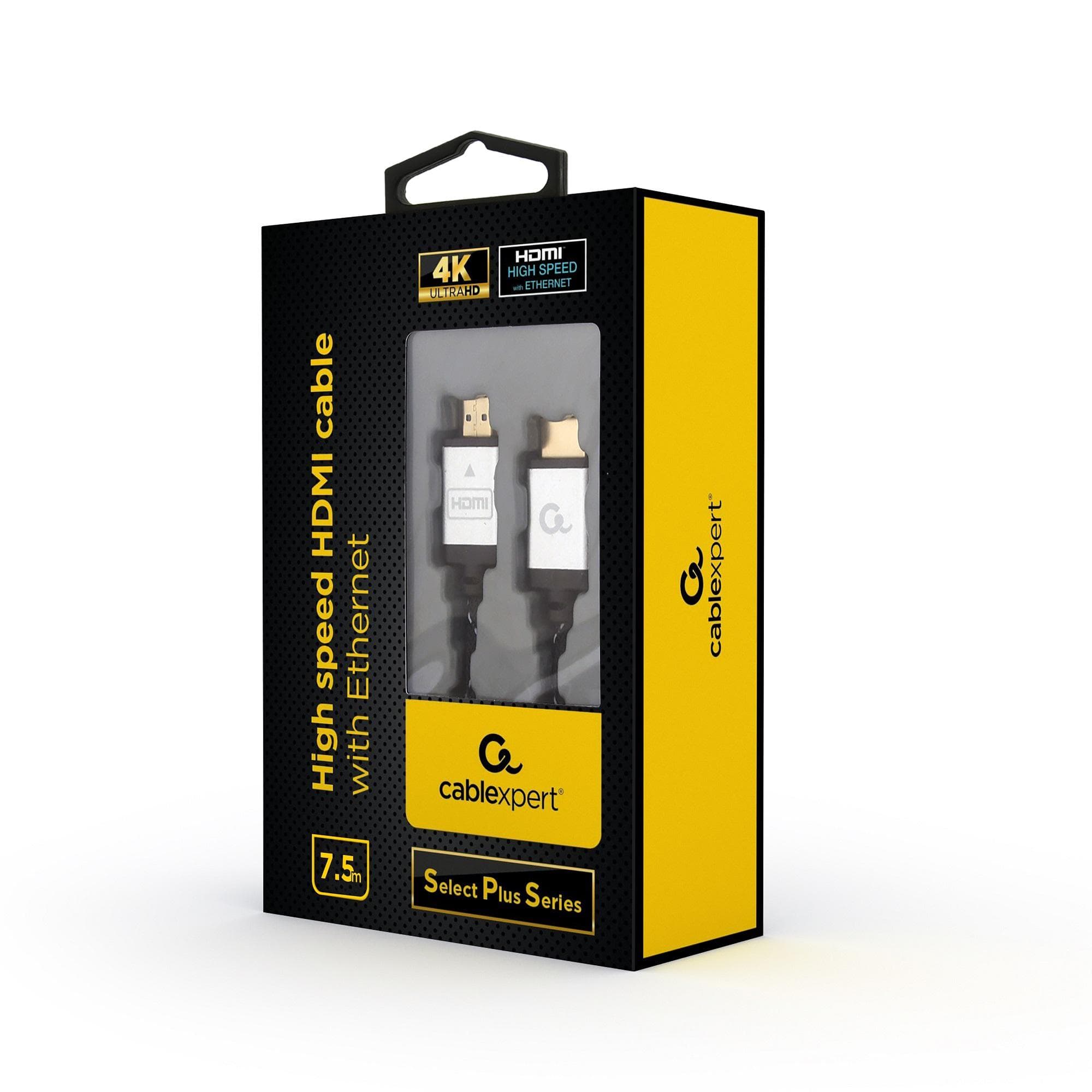Kabel HDMI-HDMI M/M High Speed v1.4 4K UHD Ethernet seria &amp;quot;Select Plus&amp;quot; Gembird (7,5 m)