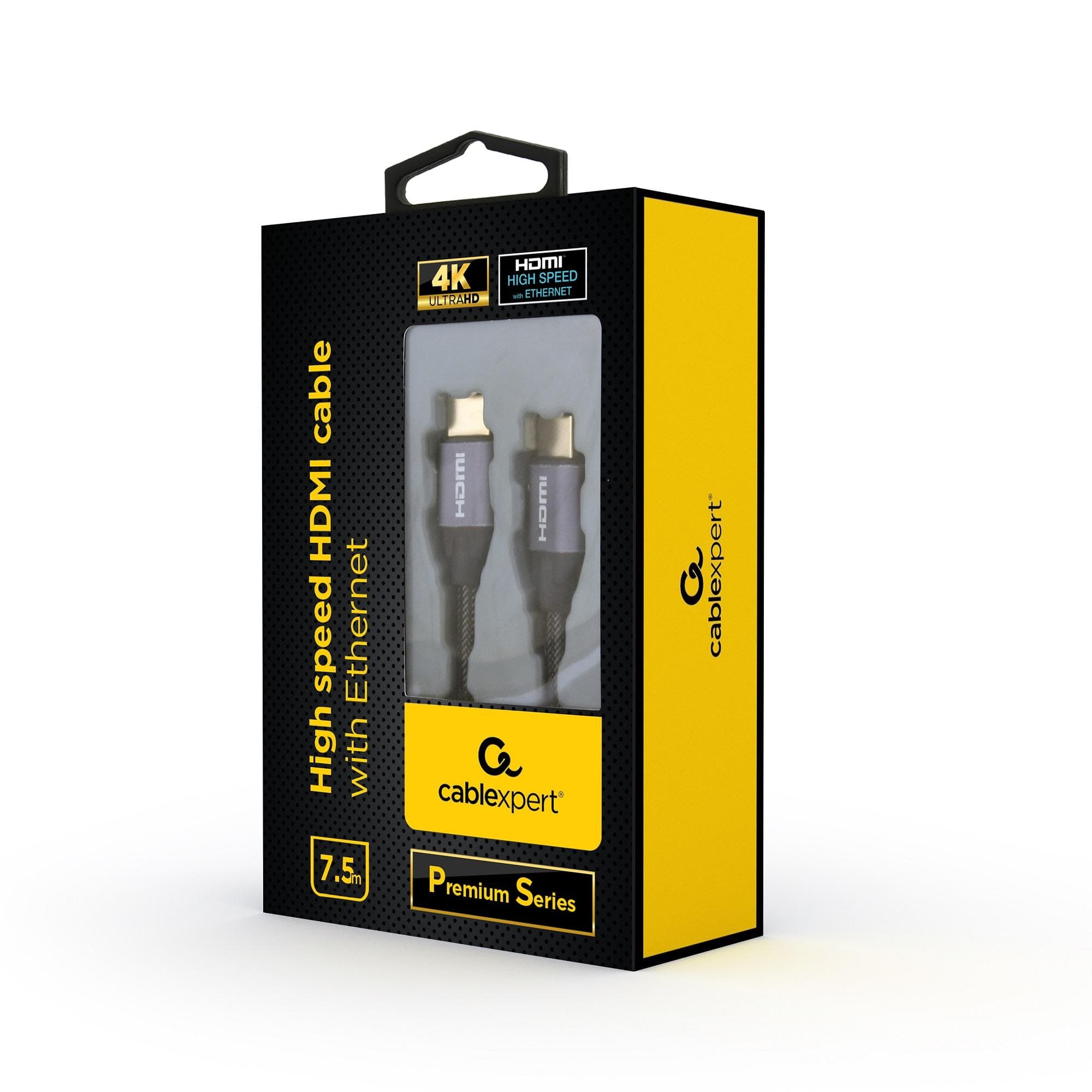 Kabel HDMI-HDMI M/M High Speed v2.0 4K UHD Ethernet seria &amp;quot;Premium&amp;quot; Gembird (7,5 m)