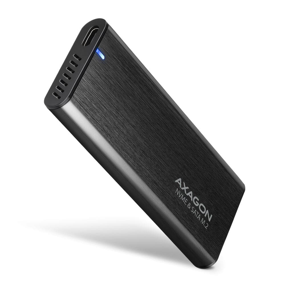 Obudowa zewnętrzna Axagon do dysk&amp;oacute;w M.2 NVMe &amp;amp; SATA SSD / USB-C 3.2 G2 30-80 mm czarna