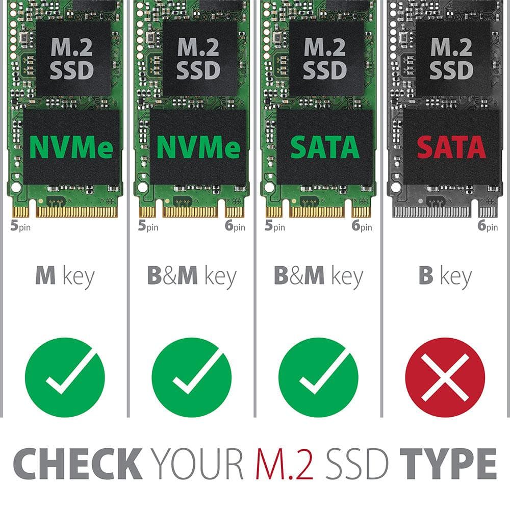 Obudowa zewnętrzna Axagon do dysk&amp;oacute;w M.2 NVMe &amp;amp; SATA SSD / USB-C 3.2 G2, 30-80mm szara