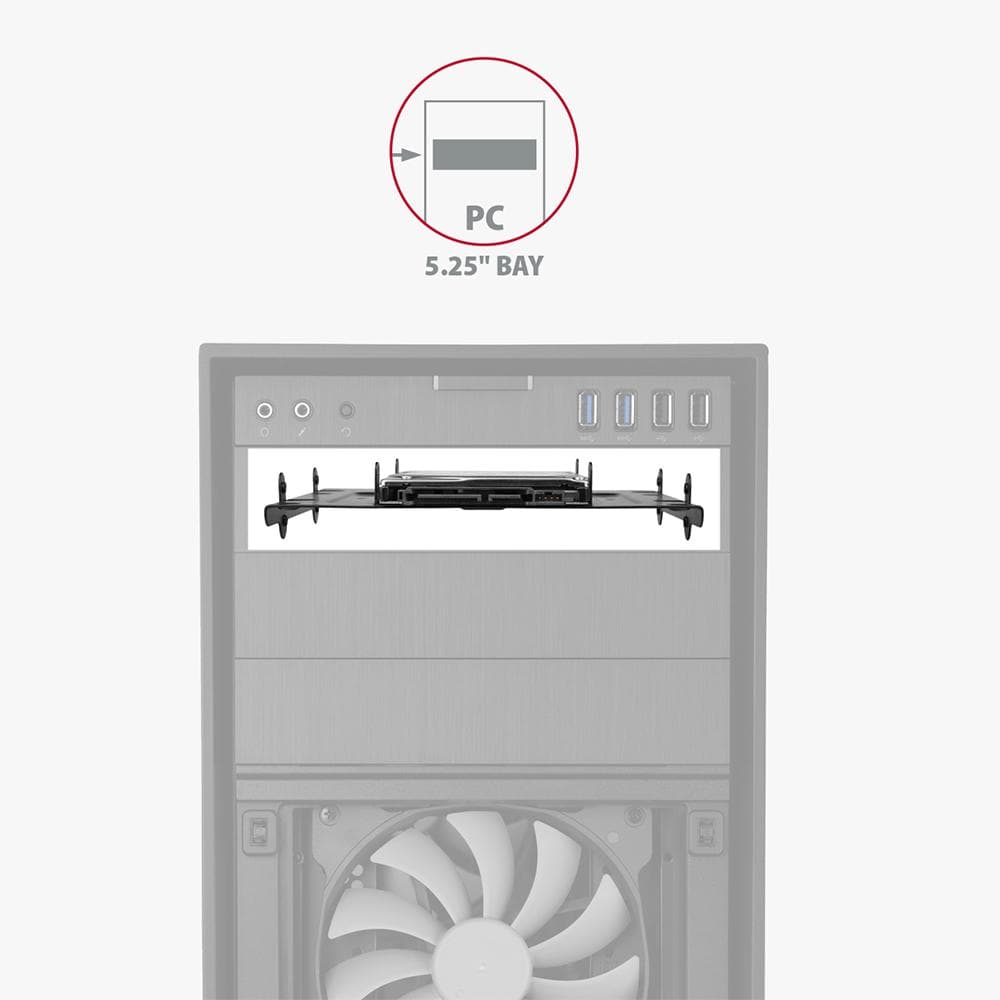 Adapter dysk&amp;oacute;w Axagon z 5,25&amp;quot; do 4x2,5&amp;quot; lub 2x2,5&amp;quot;+1x3,5&amp;quot; HDD czarna