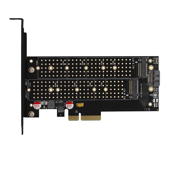 Adapter wewnętrzny Axagon PCIe x4 do M.2 PCI-Express + M.2 SATA + SATA z aktywnym chłodzeniem