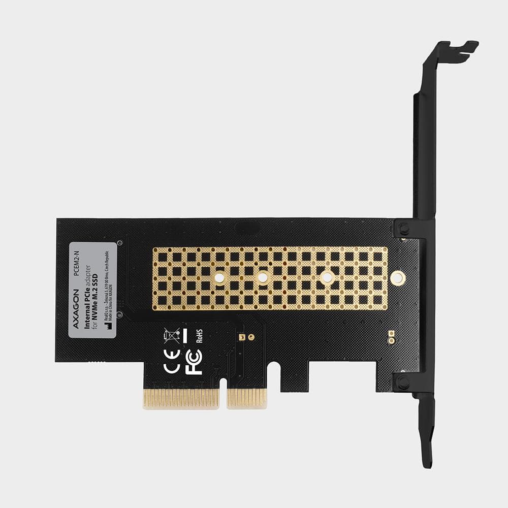 Adapter wewnętrzny Axagon PCEM2-N PCIe x4 do1x SSD M.2 NVMe M-key slot do 80mm