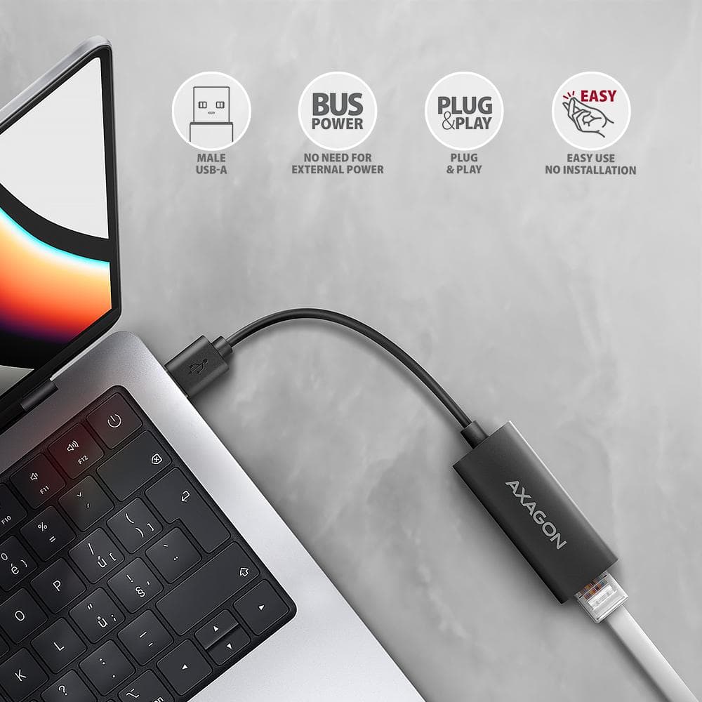 Karta sieciowa Axagon ADE-AR USB3.2 Gen 1 Type-A / Gigabit Ethernet 10/100/1000