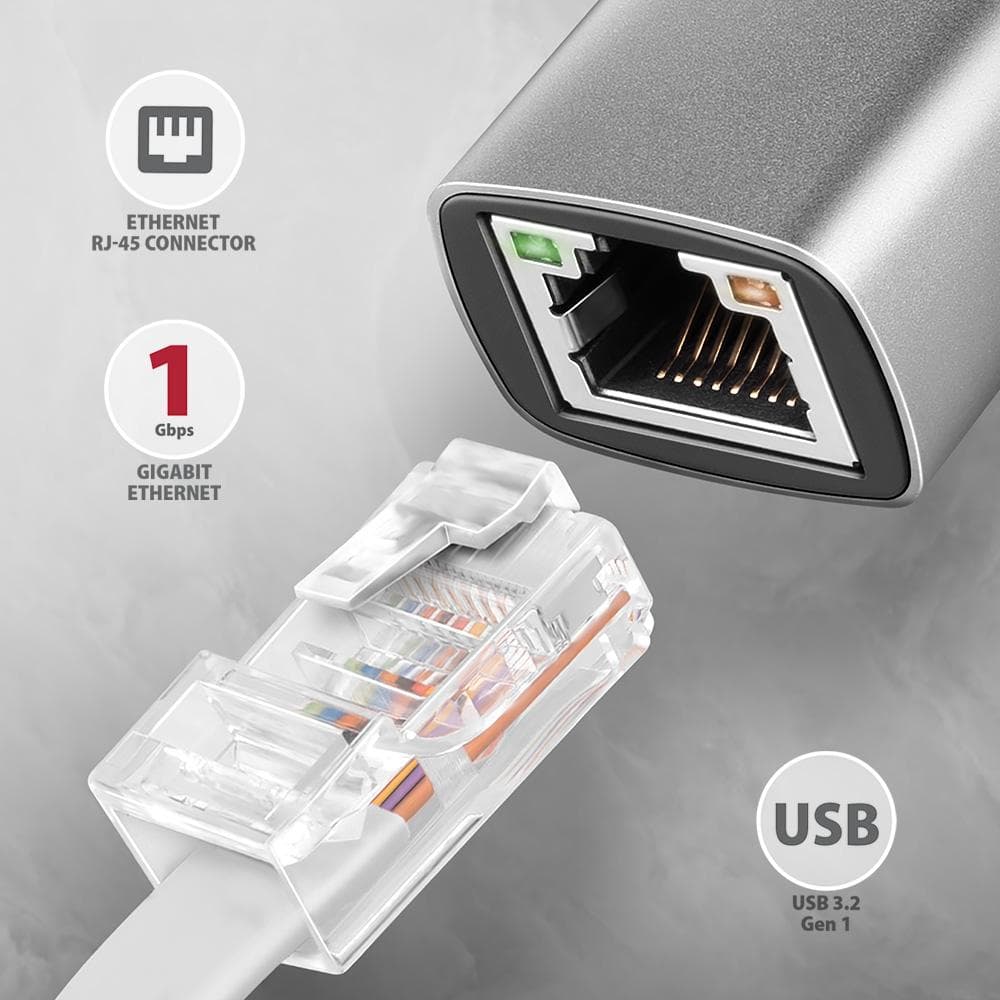 Karta sieciowa Axagon ADE-TXCA USB3.2 Gen 1 Type-C &amp;amp; Type-A / Gigabit Ethernet 10/100/1000