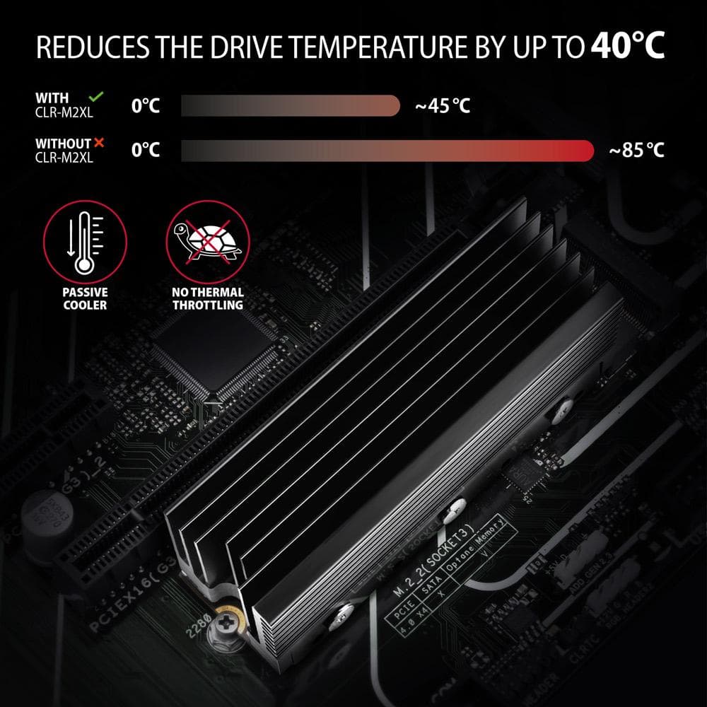 Radiator do dysku M.2 SSD 2280 Axagon CLR-M2XL