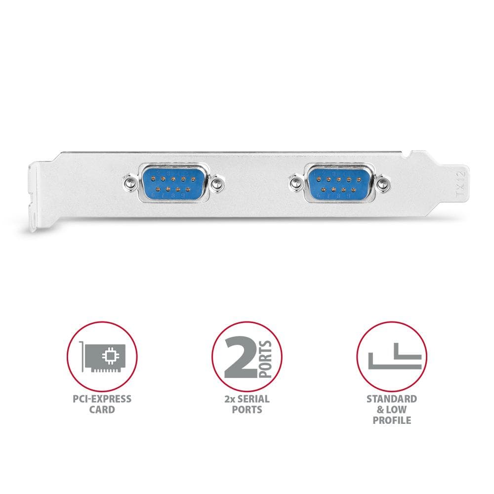 Kontroler port&amp;oacute;w PCI-Express Axagon 2x port szeregowy RS232