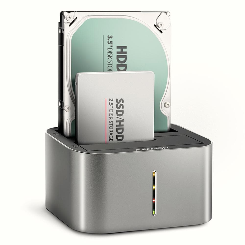 Stacja dokująca Axagon ADSA-DC USB-C 3.2 Gen1 do 2x SATA 6Gbps 2,5&amp;quot; SSD/HDD z funkcją klonowania