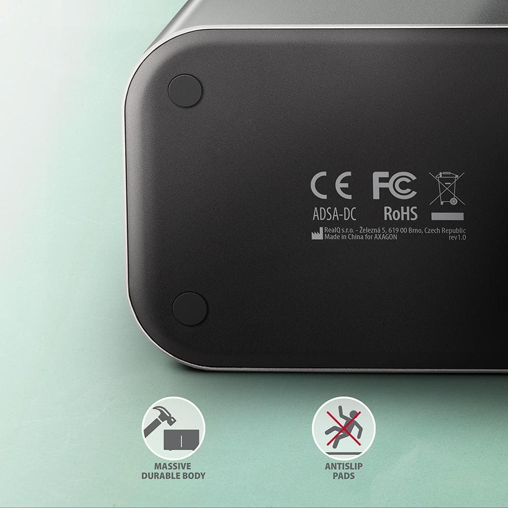 Stacja dokująca Axagon ADSA-DC USB-C 3.2 Gen1 do 2x SATA 6Gbps 2,5&amp;quot; SSD/HDD z funkcją klonowania