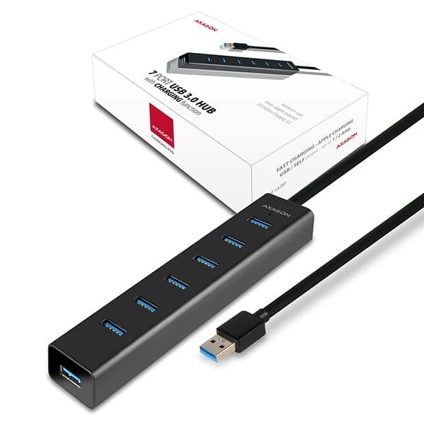 Hub aktywny Axagon HUE-SA7BP USB-A 3.0 do 7x USB-A 3.0 czarny