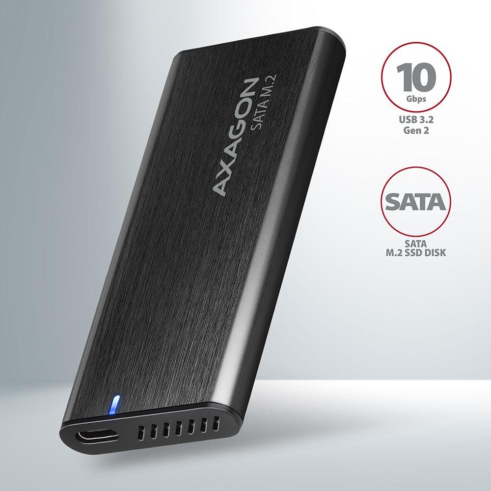 Obudowa zewnętrzna Axagon do dysk&amp;oacute;w M.2 SATA SSD/ USB-C 3.2 Gen2