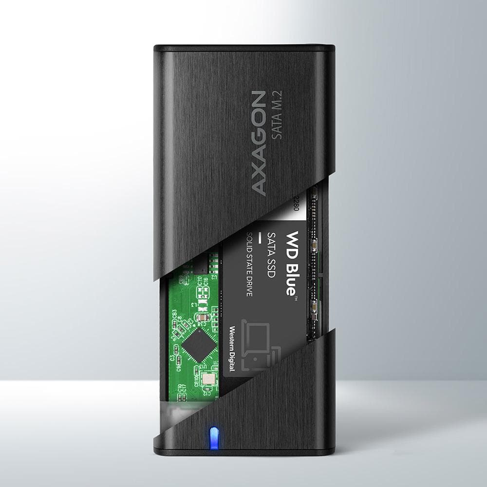 Obudowa zewnętrzna Axagon do dysk&amp;oacute;w M.2 SATA SSD/ USB-C 3.2 Gen2