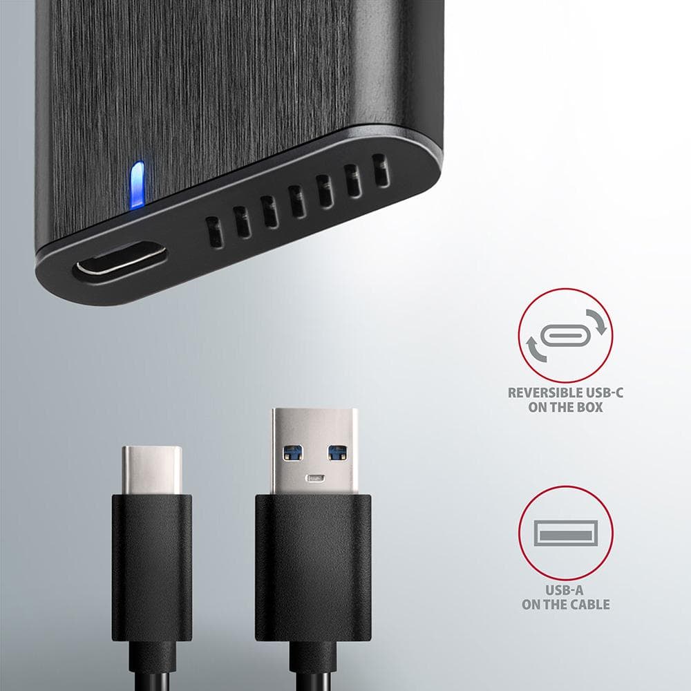 Obudowa zewnętrzna Axagon do dysk&amp;oacute;w M.2 SATA SSD/ USB-C 3.2 Gen2