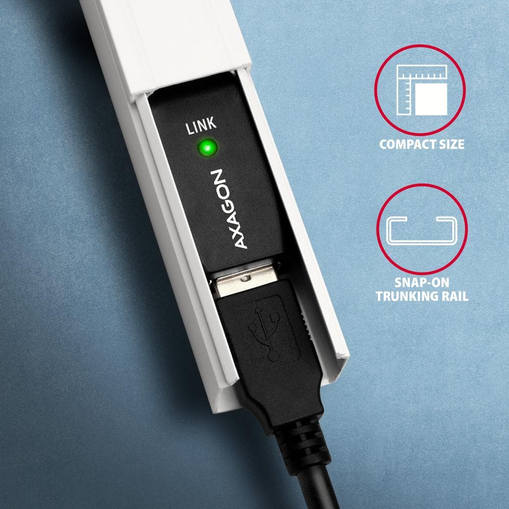 Aktywny kabel połączeniowy/wzmacniacz USB 2.0 A-M -&amp;gt; B-M 10 m czarny Axagon