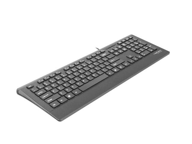 Klawiatura Multimedialna BARRACUDA Slim&amp;amp;Silent, przewodowa USB, podp. nadgarstka, czarna