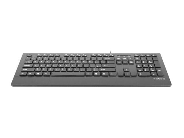 Klawiatura Multimedialna BARRACUDA Slim&amp;amp;Silent, przewodowa USB, podp. nadgarstka, czarna