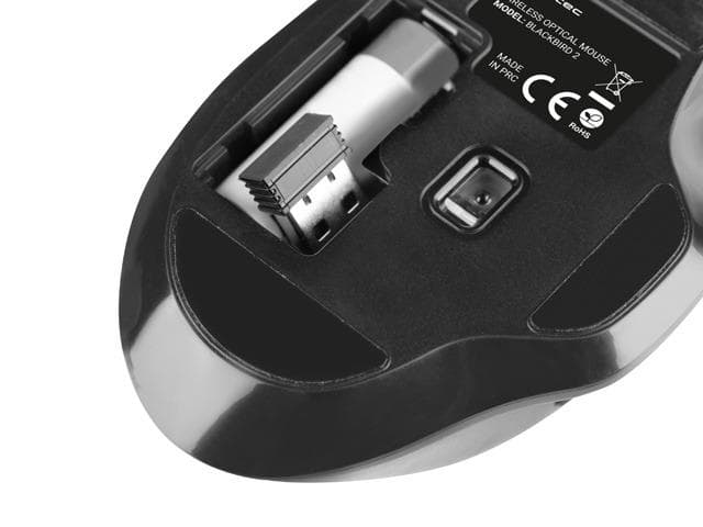 MYSZ BLACKBIRD 2  bezprzewodowa optyczna, Silent, 1600 DPI, 6 przyciskw, USB, czarna / NATEC