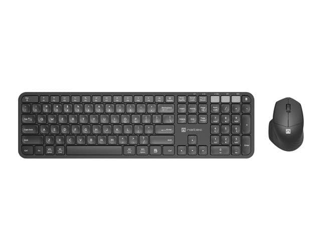 Zestaw bezprzewodowy klawiatura + mysz OCTOPUS 2, Slim&amp;amp;Silent, BT 5.0, 2.4 GHz, czarny