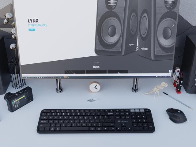 Zestaw bezprzewodowy klawiatura + mysz OCTOPUS 2, Slim&amp;amp;Silent, BT 5.0, 2.4 GHz, czarny