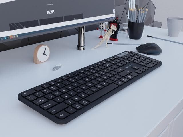 Zestaw bezprzewodowy klawiatura + mysz OCTOPUS 2, Slim&amp;amp;Silent, BT 5.0, 2.4 GHz, czarny
