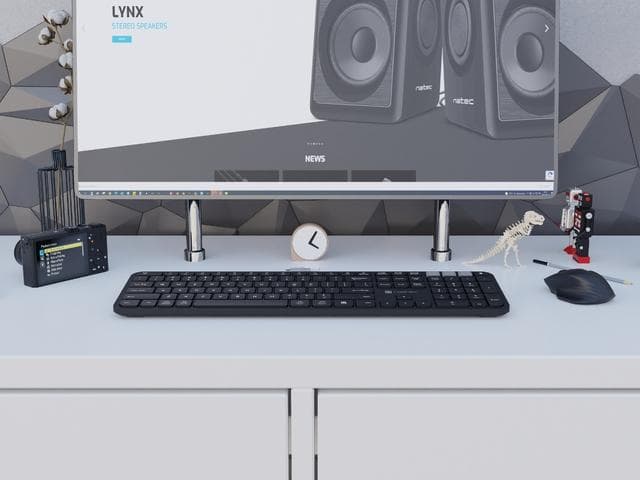 Zestaw bezprzewodowy klawiatura + mysz OCTOPUS 2, Slim&amp;amp;Silent, BT 5.0, 2.4 GHz, czarny