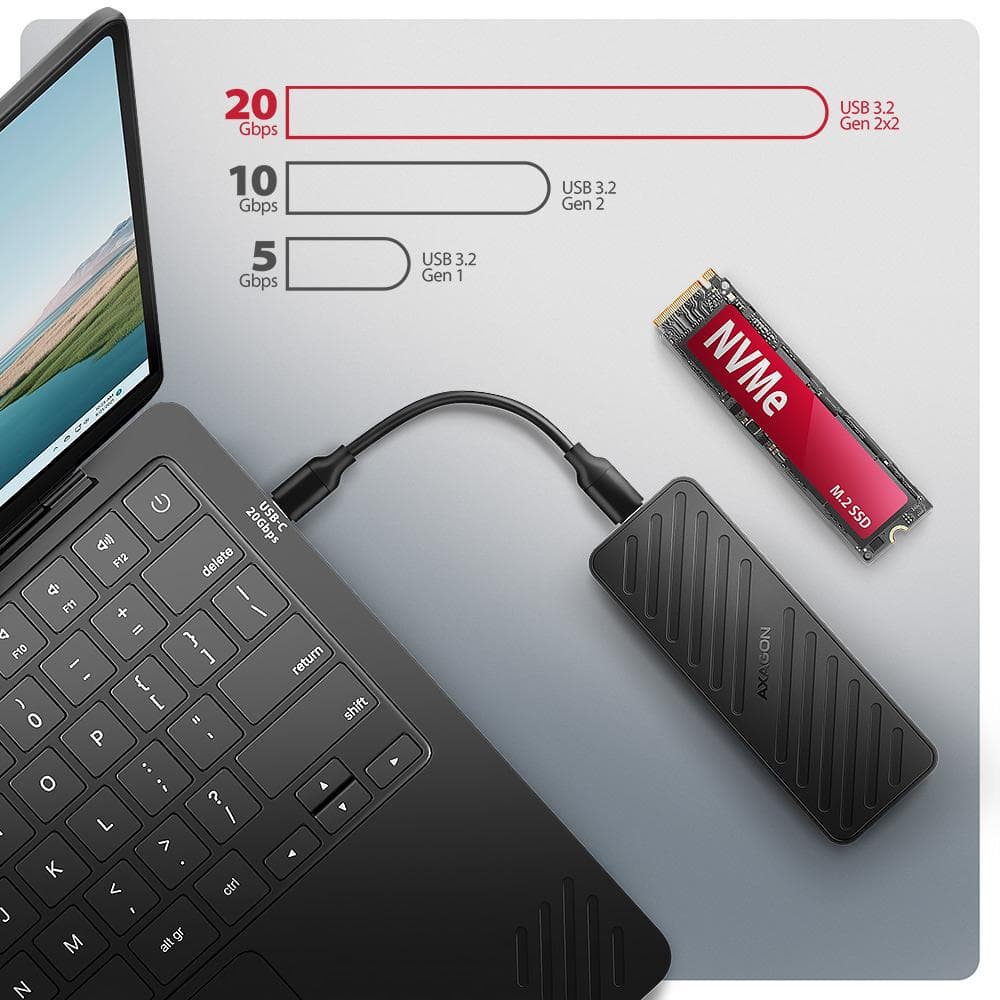 Obudowa zewnętrzna Axagon EEM2-20G do dysk&amp;oacute;w M.2 NVMe / USB-C 3.2