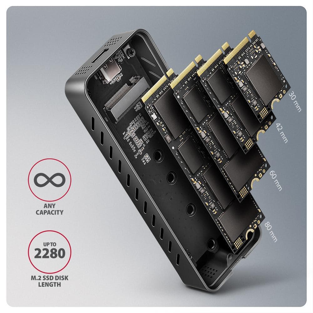 Obudowa zewnętrzna Axagon EEM2-20G do dysk&amp;oacute;w M.2 NVMe / USB-C 3.2
