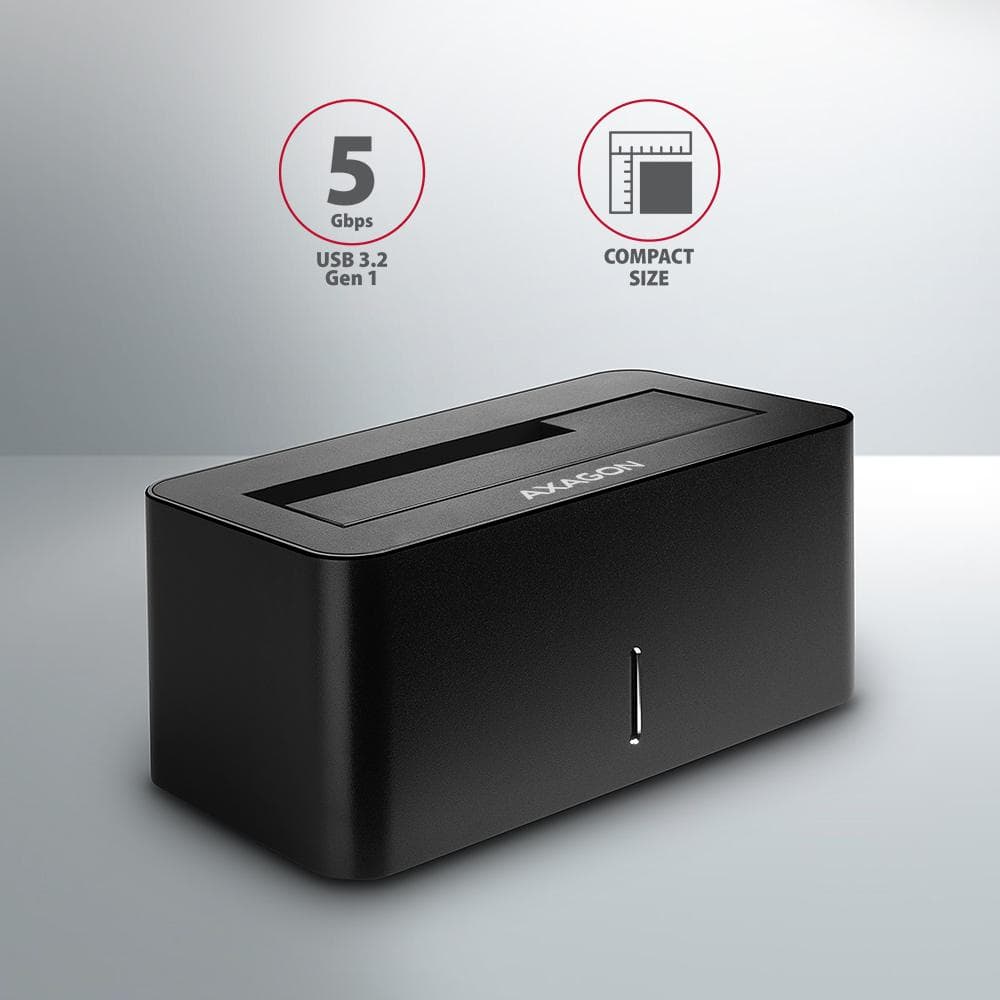 Stacja dokująca Axagon ADSA-SN USB-A 3.2 Gen1 - 1x SATA 6G, 2,5&amp;quot;/3,5&amp;quot; SSD/HDD