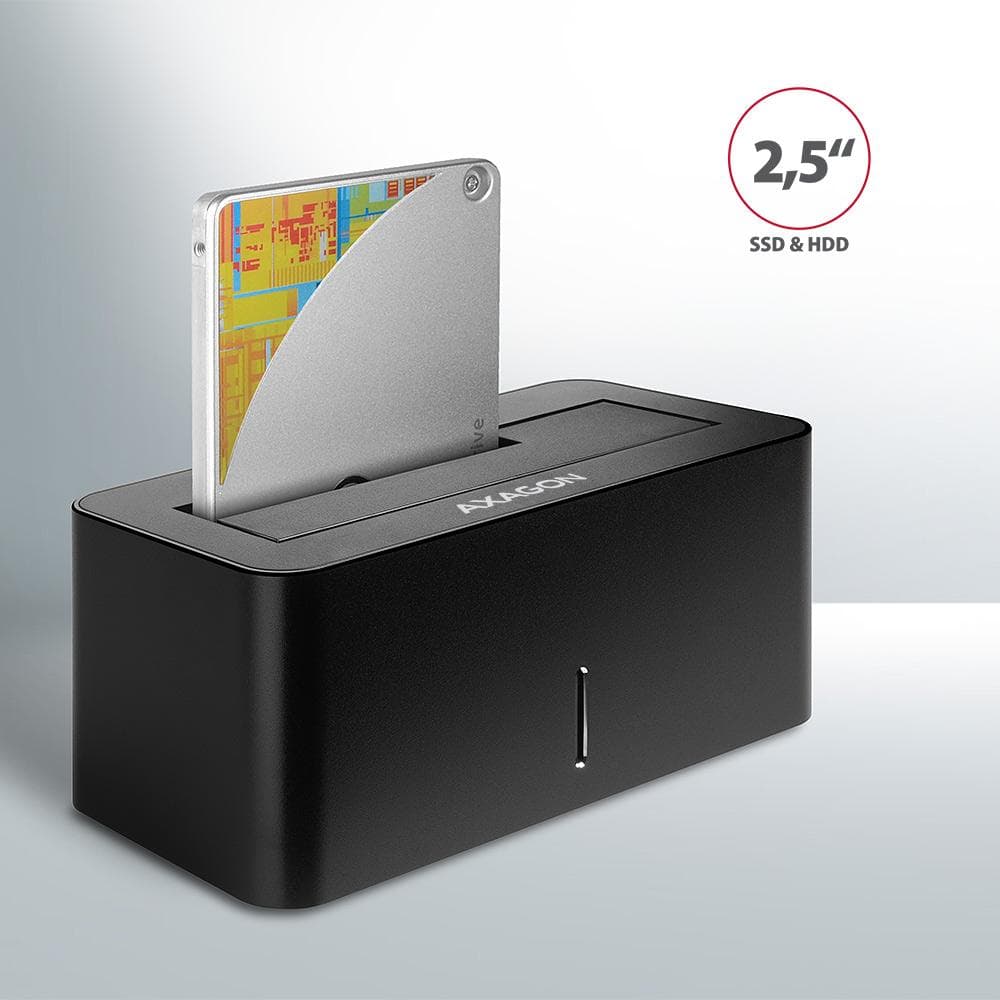 Stacja dokująca Axagon ADSA-SN USB-A 3.2 Gen1 - 1x SATA 6G, 2,5&amp;quot;/3,5&amp;quot; SSD/HDD