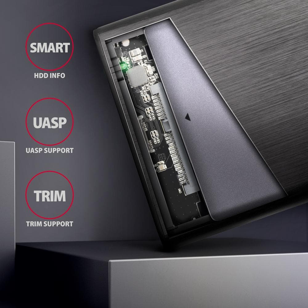 Obudowa zewnętrzna Axagon EE25-A6C do dysk&amp;oacute;w SSD/HDD 2,5&amp;quot; SATA 3.1 (6Gbit/s) /USB3.2 Gen1 czarna