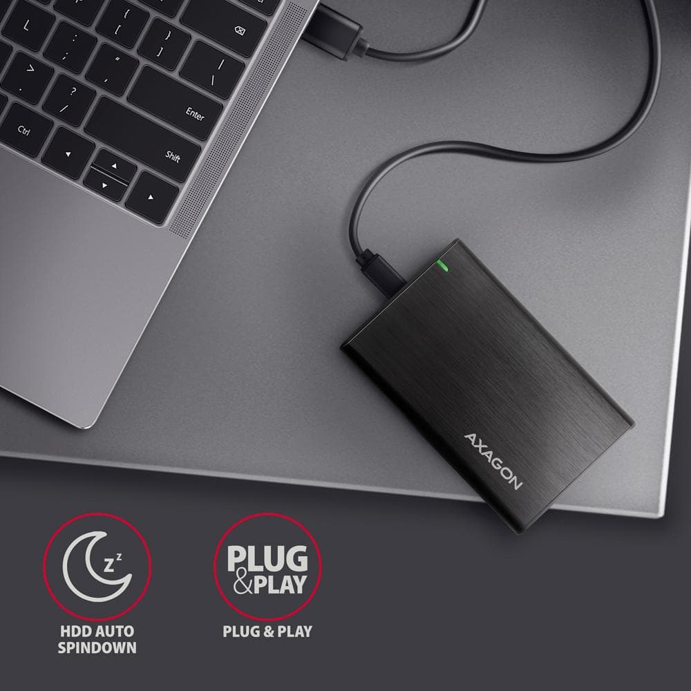 Obudowa zewnętrzna Axagon EE25-A6C do dysk&amp;oacute;w SSD/HDD 2,5&amp;quot; SATA 3.1 (6Gbit/s) /USB3.2 Gen1 czarna