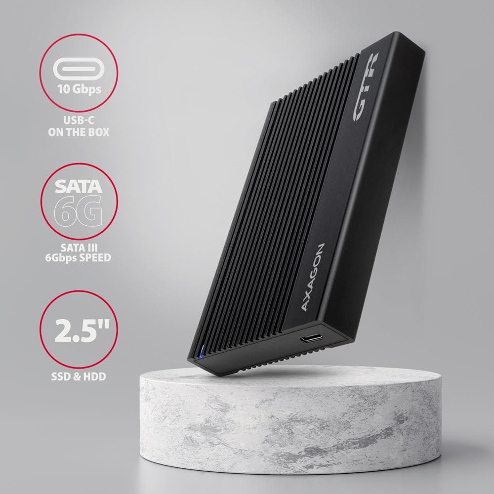 Obudowa zewnętrzna Axagon EE25-GTR do dysk&amp;oacute;w SSD/HDD 2,5&amp;quot; SATA 3.1 (6Gbit/s) /USB3.2 Gen2
