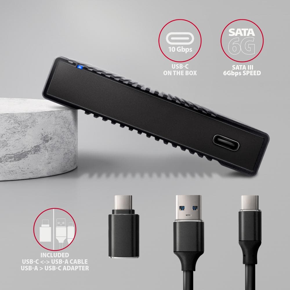 Obudowa zewnętrzna Axagon EE25-GTR do dysk&amp;oacute;w SSD/HDD 2,5&amp;quot; SATA 3.1 (6Gbit/s) /USB3.2 Gen2