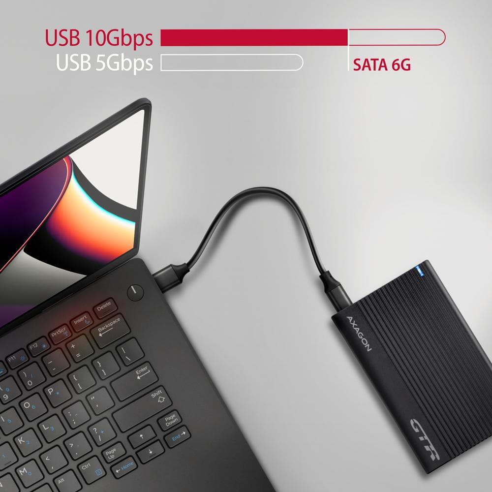 Obudowa zewnętrzna Axagon EE25-GTR do dysk&amp;oacute;w SSD/HDD 2,5&amp;quot; SATA 3.1 (6Gbit/s) /USB3.2 Gen2