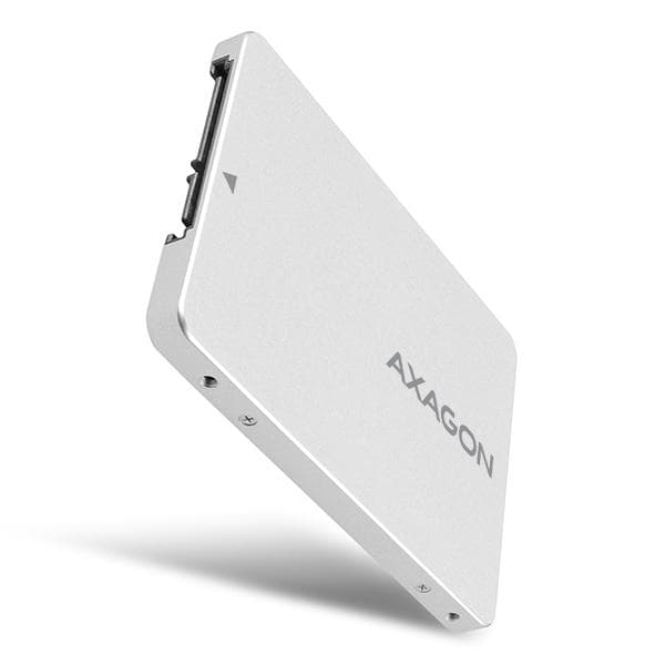 Wewnętrzna obudowa montażowa 2,5&amp;quot; Axagon RSS-M2SD z interfejsem SATA do dysk&amp;oacute;w SSD M.2 SATA srebrna