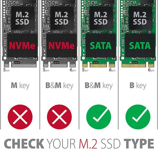 Wewnętrzna obudowa montażowa 2,5&amp;quot; Axagon RSS-M2SD z interfejsem SATA do dysk&amp;oacute;w SSD M.2 SATA srebrna