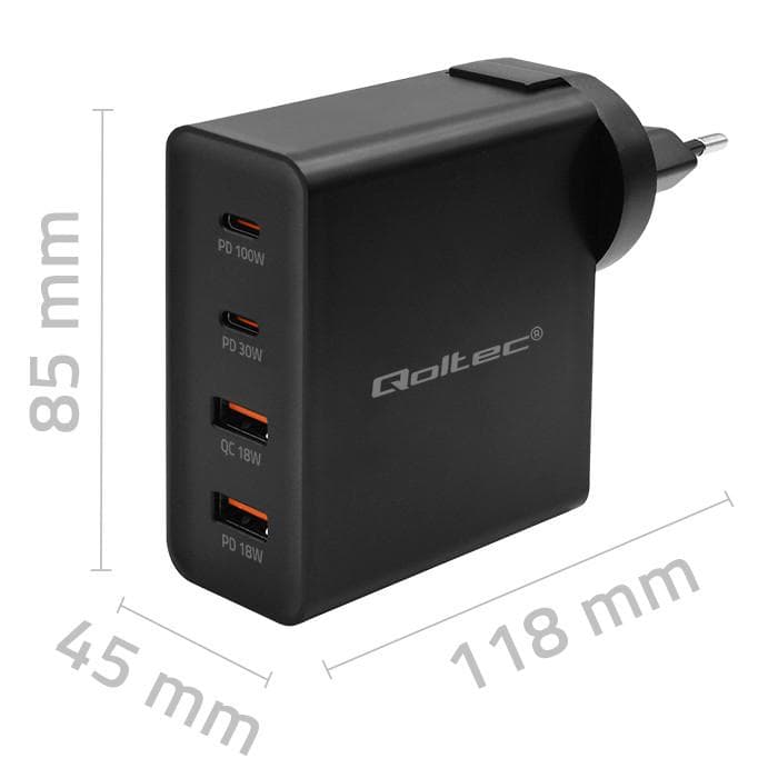 Ładowarka GaN 130W Power Pro QOLTEC
