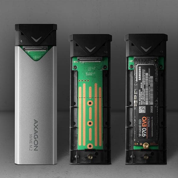Obudowa zewnętrzna Axagon EEM2-UG2 M.2 SATA SSD/ USB-C 3.2 G2 czarno-srebrny