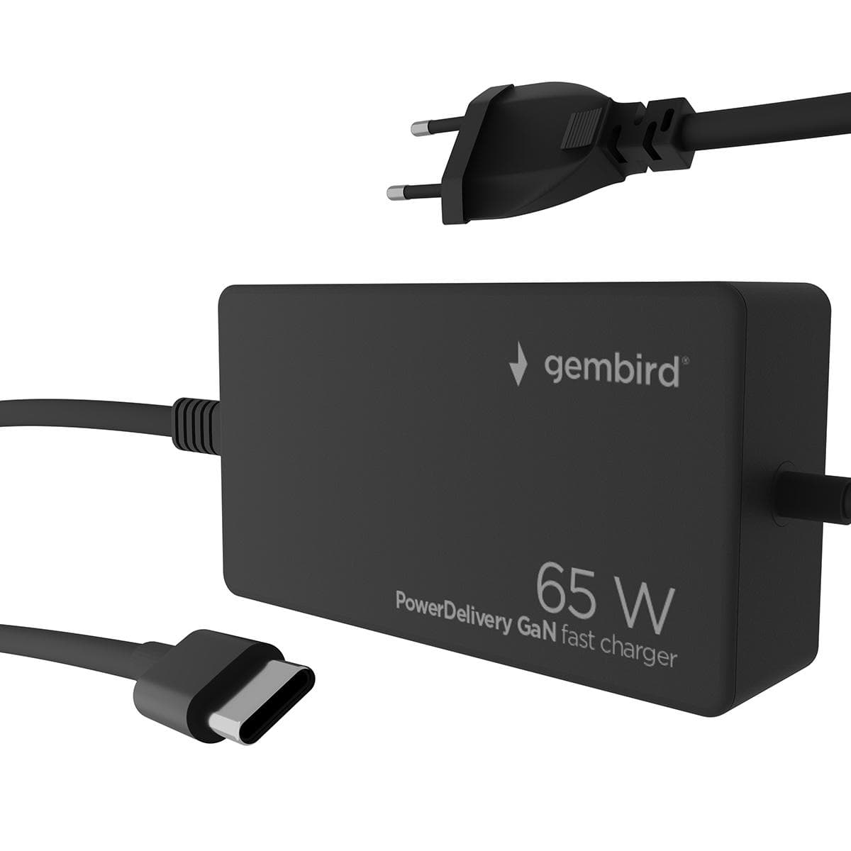 Ładowarka Gan 65W do tablet&amp;oacute;w i laptop&amp;oacute;w USB-C Gembird czarna