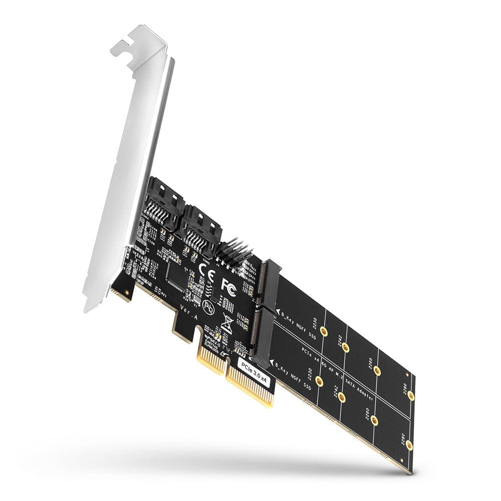 Kontroler PCIe 2x SATA 6G + 2x SATA M.2 ASMedia ASM1164 SP &amp;amp; LP Axagon