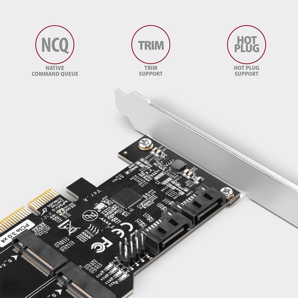 Kontroler PCIe 2x SATA 6G + 2x SATA M.2 ASMedia ASM1164 SP &amp;amp; LP Axagon