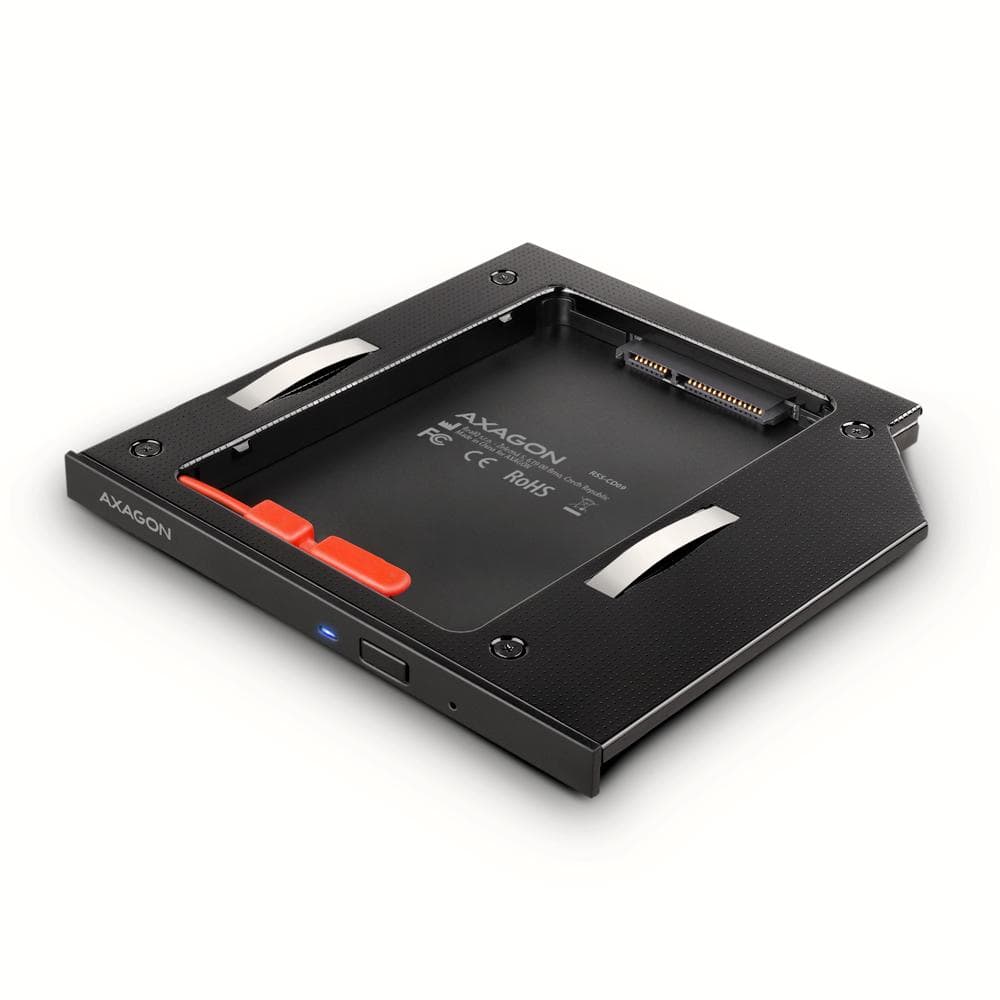 Ramka montażowa/redukcja z gniazda DVD do 2.5&amp;quot; SSD/HDD 9.5 mm Axagon czarna