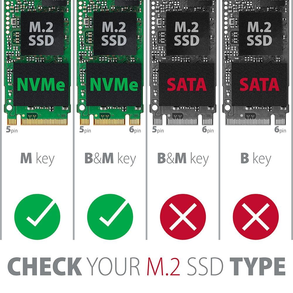 Obudowa zewnętrzna Axagon do dysk&amp;oacute;w M.2 NVMe &amp;amp; SATA SSD/USB-C 3.2 G2, 30-80mm, UASP, TRIM czarna