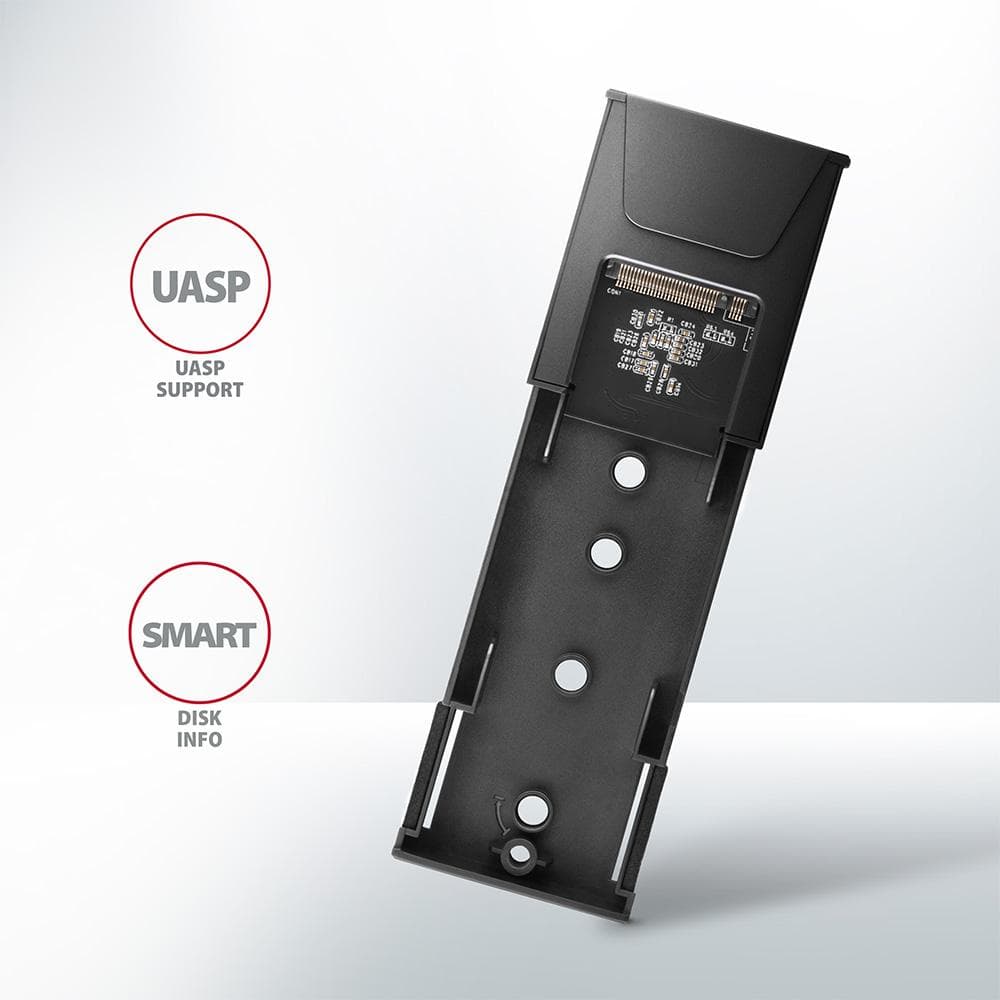 Obudowa zewnętrzna Axagon do dysk&amp;oacute;w M.2 NVMe &amp;amp; SATA SSD/USB-C 3.2 G2, 30-80mm, UASP, TRIM czarna